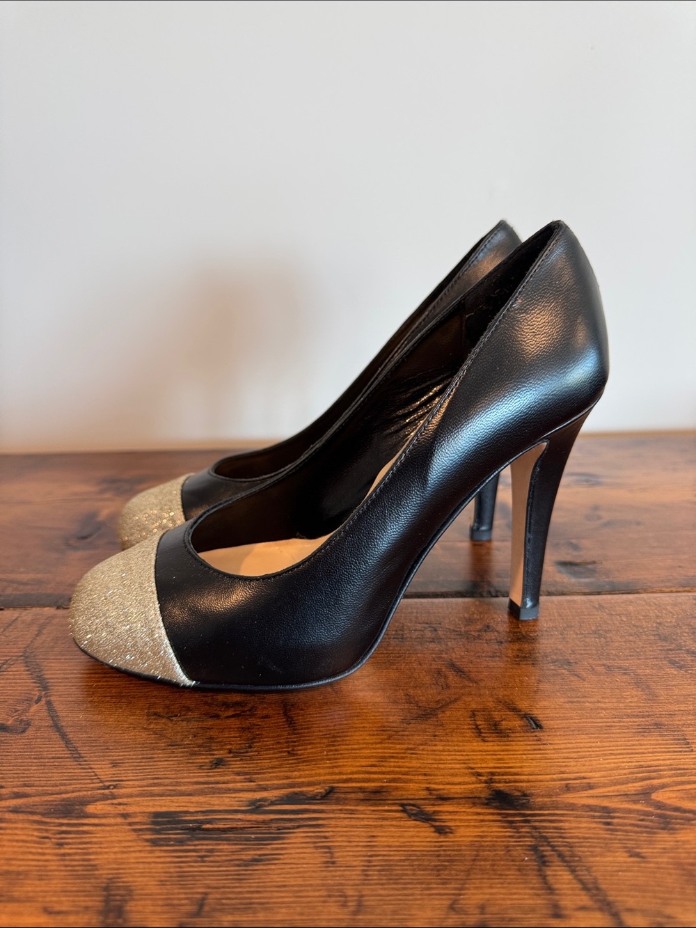 Vintage Butter Metallic Sparkle Toe Heels Made In Italy Women’s Size 5